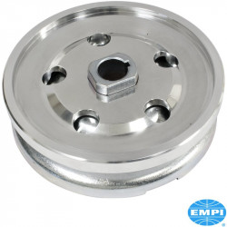 Generator/alternator pulley, 12V, metal inner and polished aluminium outer, Billet Style