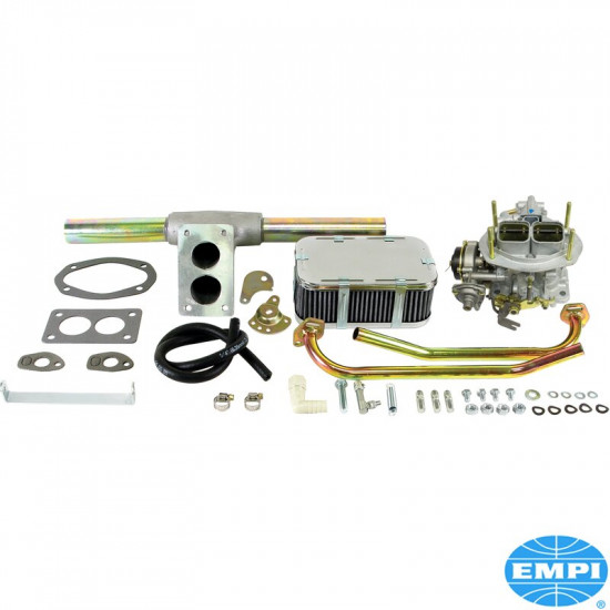 Deluxe progressive Weber carburetor kit with air cleaner. Fits Type 1 and 2 upright engine applications