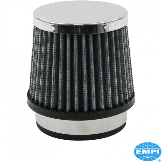 Air cleaner, single, 3 3/4" high. For 40/44 Empi, Kardron, Brosol and Solex carburetors