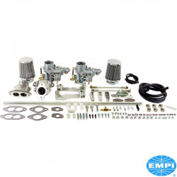 Dual carburetor kit, dual port, 34 ICT, with air cleaners. For upright engines