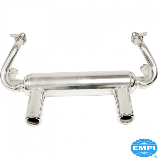 Exhaust system, GT Style, black with 2 chrome tips, 1 3/8" tubing, ceramic coated