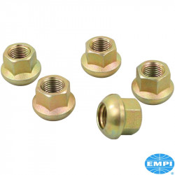 Lug nut set, Porsche Style, zinc, M14x1.5 mm, ball seat, 5 pieces