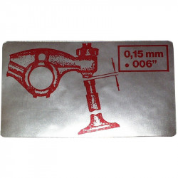 Sticker, valve setting