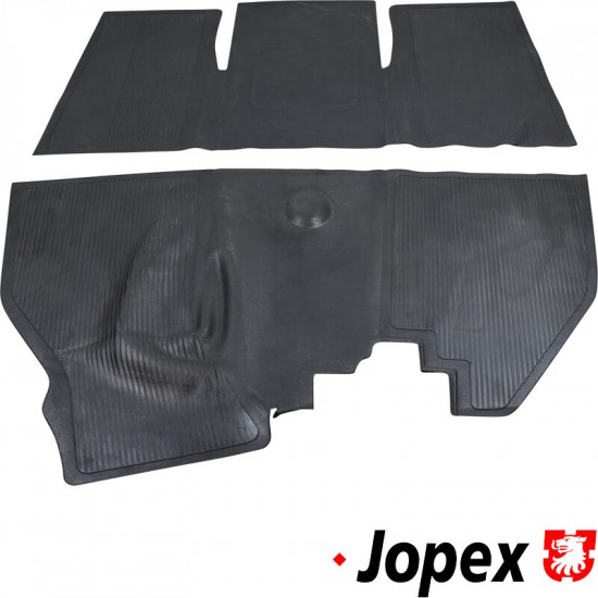 Floor mat set, rubber, front/rear, black