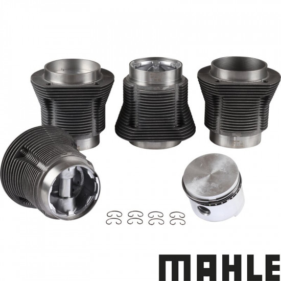 Big bore piston and cylinder set, casted, bore 87.0 mm, stroke 69.0 mm, upper 94 mm, lower 90 mm, MAHLE