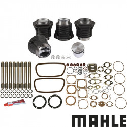 Piston and cylinder set, complete, casted, bore 77.0 mm, stroke 69.0 mm, upper 90 mm, lower 90 mm, MAHLE