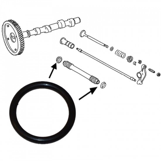 Rubber seal for push rod tube, 25.1 mm