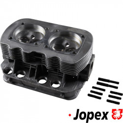 Cylinder head, "040", new, dual port, complete with valves. Inlet valves 35.5x8 mm and exhaust valves 32x8 mm. Spark plug M14x1.25x16 mm. Cylinder Ø94 mm, CLASSIC