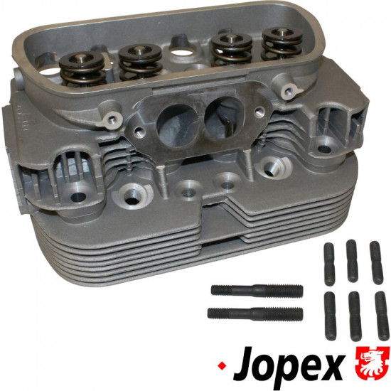 Cylinder head, "044", new, dual port, complete with valves. Inlet valves 40x8 mm and exhaust valves 35.5x8 mm. Spark plug M14x1,25x16 mm. Cylinder Ø94 mm. Unleaded fuel can be used. CLASSIC