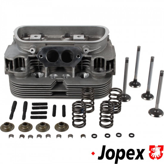 Cylinder head, "040", new, dual port, complete with loose valves. Inlet valves 35.5x8 mm and exhaust valves 32x8 mm. Spark plug M14x1,25x16 mm. Cylinder Ø94 mm, CLASSIC