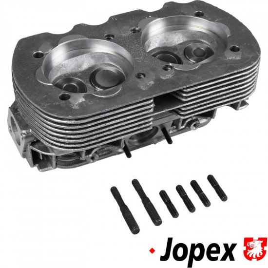 Cylinder head, "040", new, single port, complete with valves. Inlet valves 35x8 mm and exhaust valves 32x8 mm. Spark plug M14x1,25x11 mm. Cylinder Ø94 mm, CLASSIC