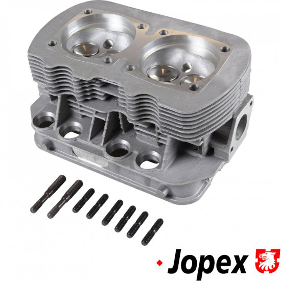 Cylinder head, "040", new, dual port, complete with stainless steel valves. Inlet valves 35.5x8 mm and exhaust valves 32x8 mm. Spark plug M14x1.25x16 mm, CLASSIC