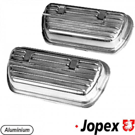 Aluminium clip on valve covers without clips. Sold in pairs. Clips, JP no. 8112000206, needed