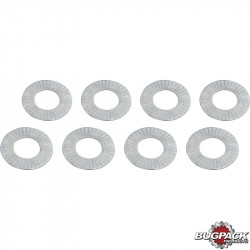 Dual spring shims, hardened, 0.03 mm set of 8. For setting proper spring installed height