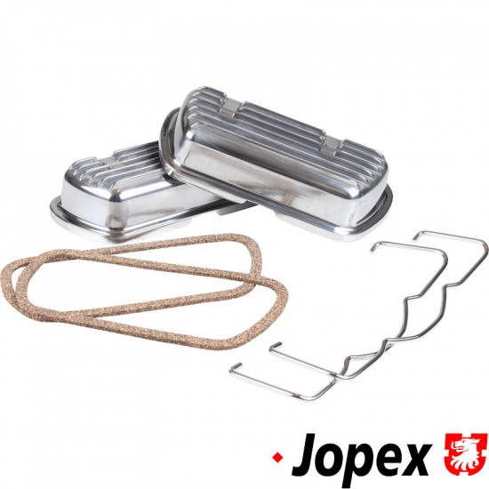 Valve cover set, aluminium, with clips and gaskets