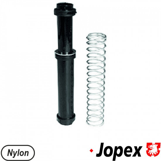 Push rod tube, adjustable, nylon, springloaded. Can be installed without removing cylinder head. 8 pcs. needed