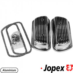 Valve cover set, bolt-on, including mounting parts, aluminium, 2 pieces