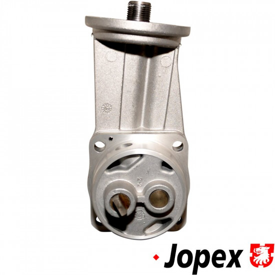 Oil pump complete, heavy duty. Gear width 30 mm. Holes for 8 mm studs, flange width 8 mm. Prepared for oil filter AC115011.