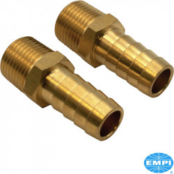 Hose barb for oil system, 3/8" male with 1/2" hose barb, pack of 2