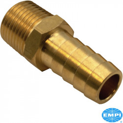 Hose barb for oil system, 3/8" male with 1/2" hose barb