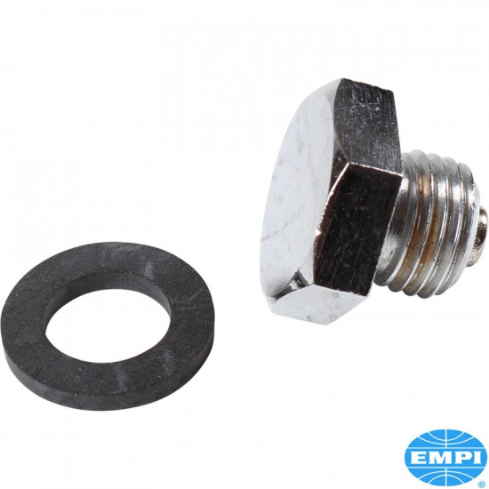 Chrome magnetic drain plug, with gasket, bulk