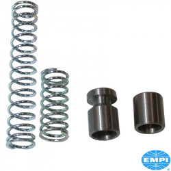 Oil booster kit, dual. Specially designed larger piston and stronger spring increase oil pressure throughout the system. A must when installing an oil cooler or remote filter.