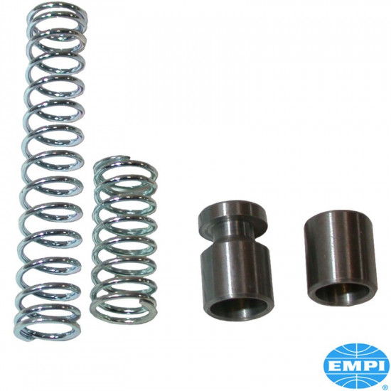 Oil booster kit, dual. Specially designed larger piston and stronger spring increase oil pressure throughout the system. A must when installing an oil cooler or remote filter.