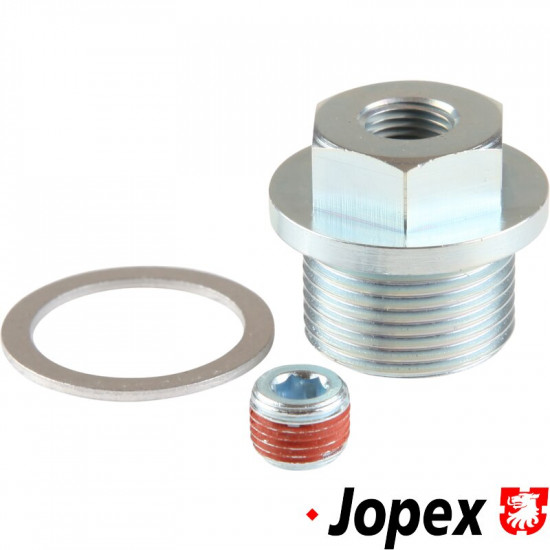 Screw plug for oil pressure relief valve