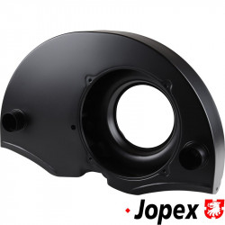 Fan shroud, 36 HP, black, "Doghouse" with 9 air ducts