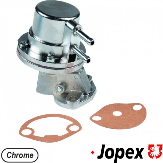 Fuel pump, chrome, OE-style, 108mm push rod, CLASSIC