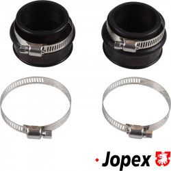 Manifold boot kit for air intake, with clamps, silicone, black