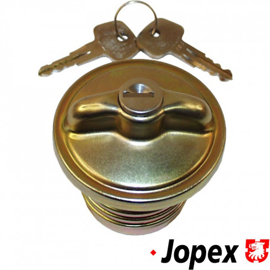Fuel tank cap, lockable, metal, with keys