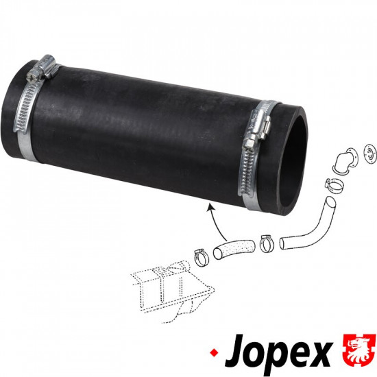 Fuel filler hose with 2 clamps, fuel tank to filler neck, Ø55 mm, L=180 mm