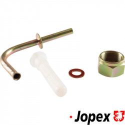 Fuel tank outlet pipe set with filter