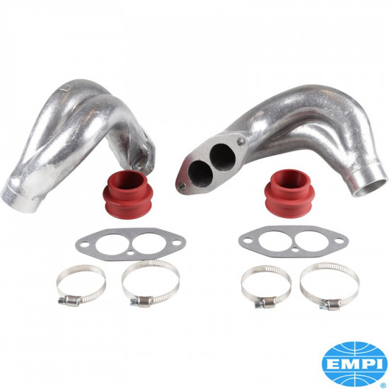 Intake manifold end set, dual port, casted, original style, with clamps and boots