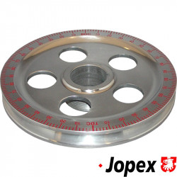 Standard size degree crankshaft pulleys with timing marks, red numbers