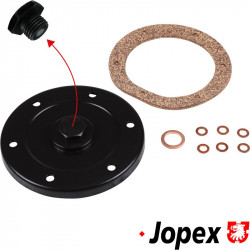 Oil strainer cover kit with gasket and oil drain plug