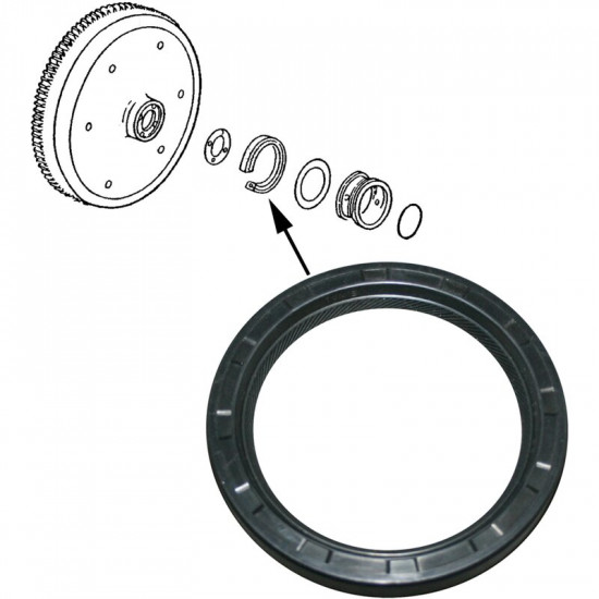 Oil seal for flywheel, silicone, 70x90x10 mm., Germany