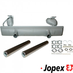Complete exhaust kit with tail pipes and mounting kit, E-/TÜV approved
