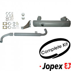 Complete exhaust kit with tail pipes and mounting kit, E-/TÜV approved