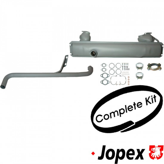 Complete exhaust kit with tail pipe and mounting kit, E-/TÜV approved