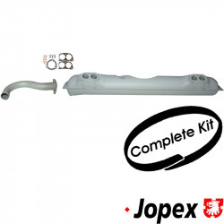 Complete exhaust kit with tail pipe and mounting kit, E-/TÜV approved