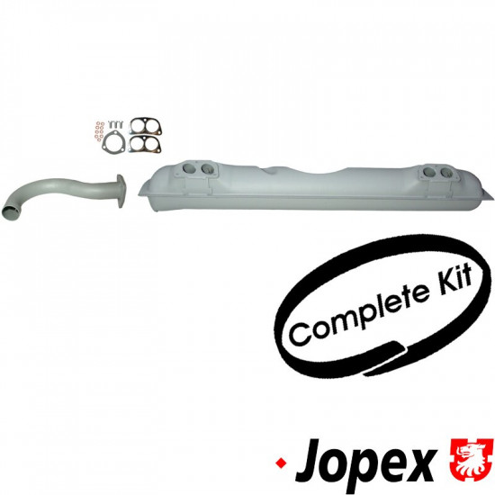 Complete exhaust kit with tail pipe and mounting kit, E-/TÜV approved