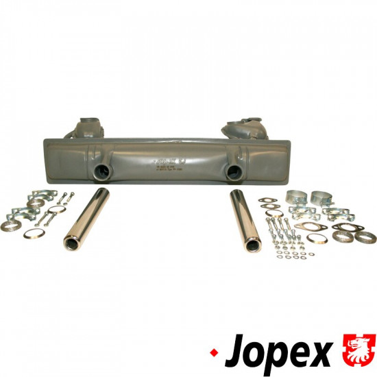 Complete exhaust kit with tail pipes and mounting kit, E/TÜV approved