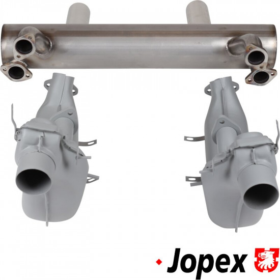 Complete exhaust kit with tail pipes and mounting kit, E/TÜV approved. Only for models without external oil filter