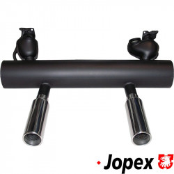 Exhaust, Sport, aluminised, Classic style. Including two stainless steel polished super tail pipes