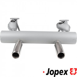 Exhaust, Sport, aluminium, Classic style. Including two stainless steel polished super tail pipes