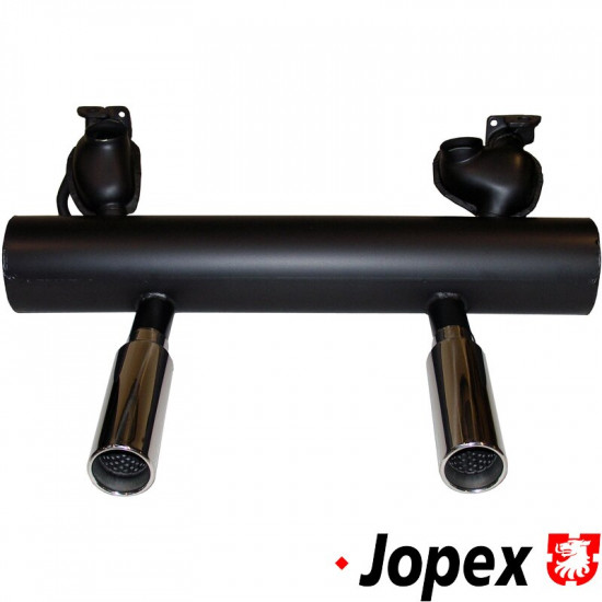 Exhaust, Sport, aluminised, Classic style. Including two stainless steel polished super tail pipes