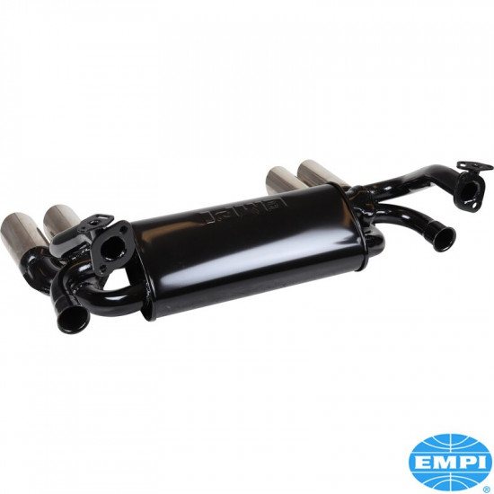 Exhaust system, GT, black with 4 chrome tips, 1 3/8" tubing