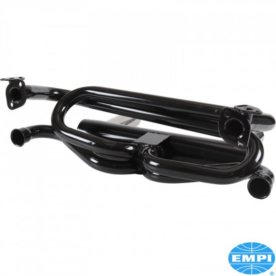 Exhaust system, GT, black with 2 chrome tips, 1 3/8" tubing